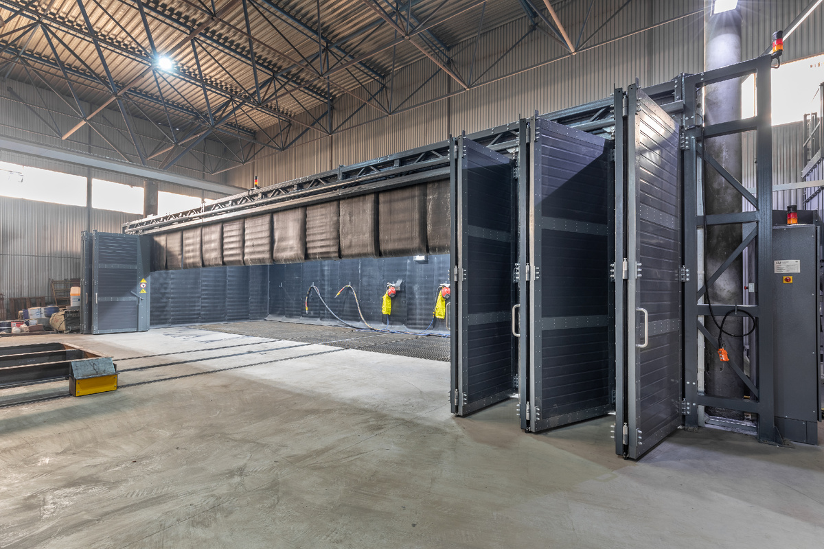 дробеструйная камера боковые ворота