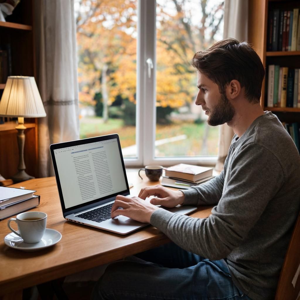 Giga Chat нарисовал писателя за работой