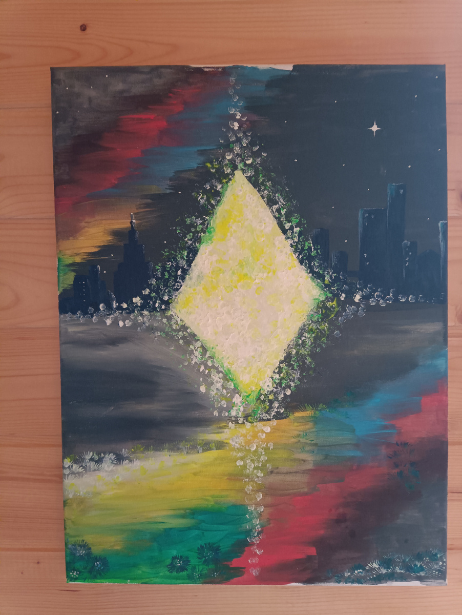 Картина написана акриловыми красками, автор Поспелова Евгения 