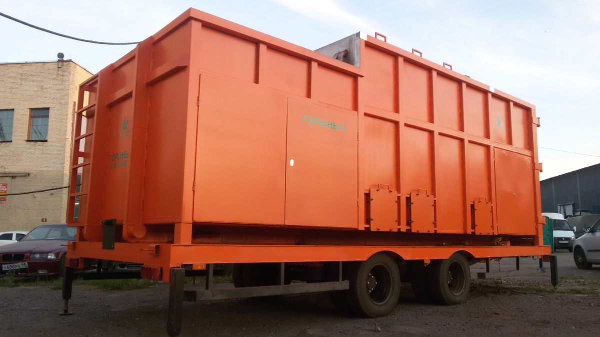 Мобильная установка на колесном шасси, легко перемещается с места на место.