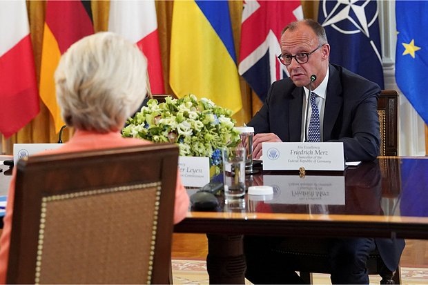    Фридрих Мерц и Урсула фон дер Ляйен. Фото: Al Drago / Reuters