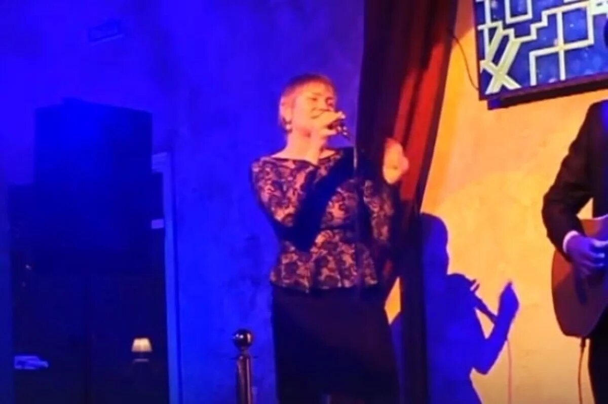    Кадр с выступления Натальи Немеляйнен.