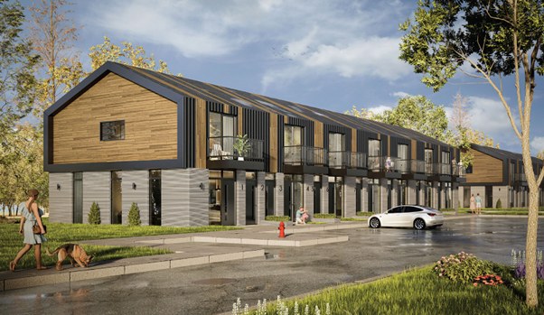 Модульный таунхаус в Онтарио. Источник: Horizon Legacy (https://www.horizonlegacy.com/projects/gananoque-townhomes)