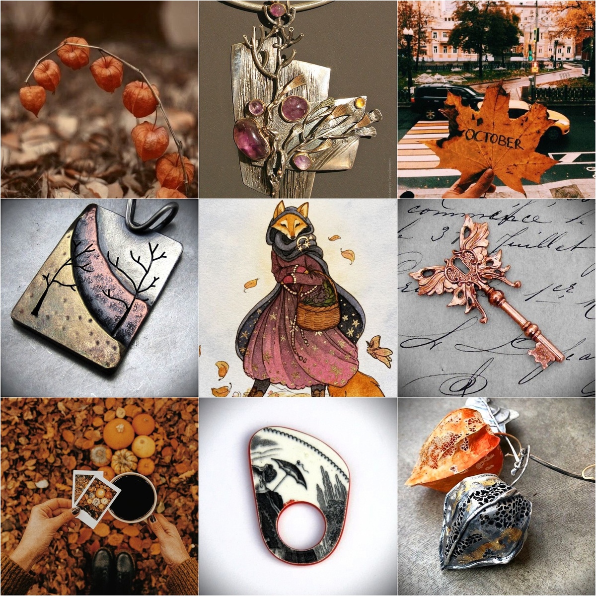 1. Откябрь в цвете, фактурах и украшениях. Иллюстрации из источников в сети, коллажи авторские.