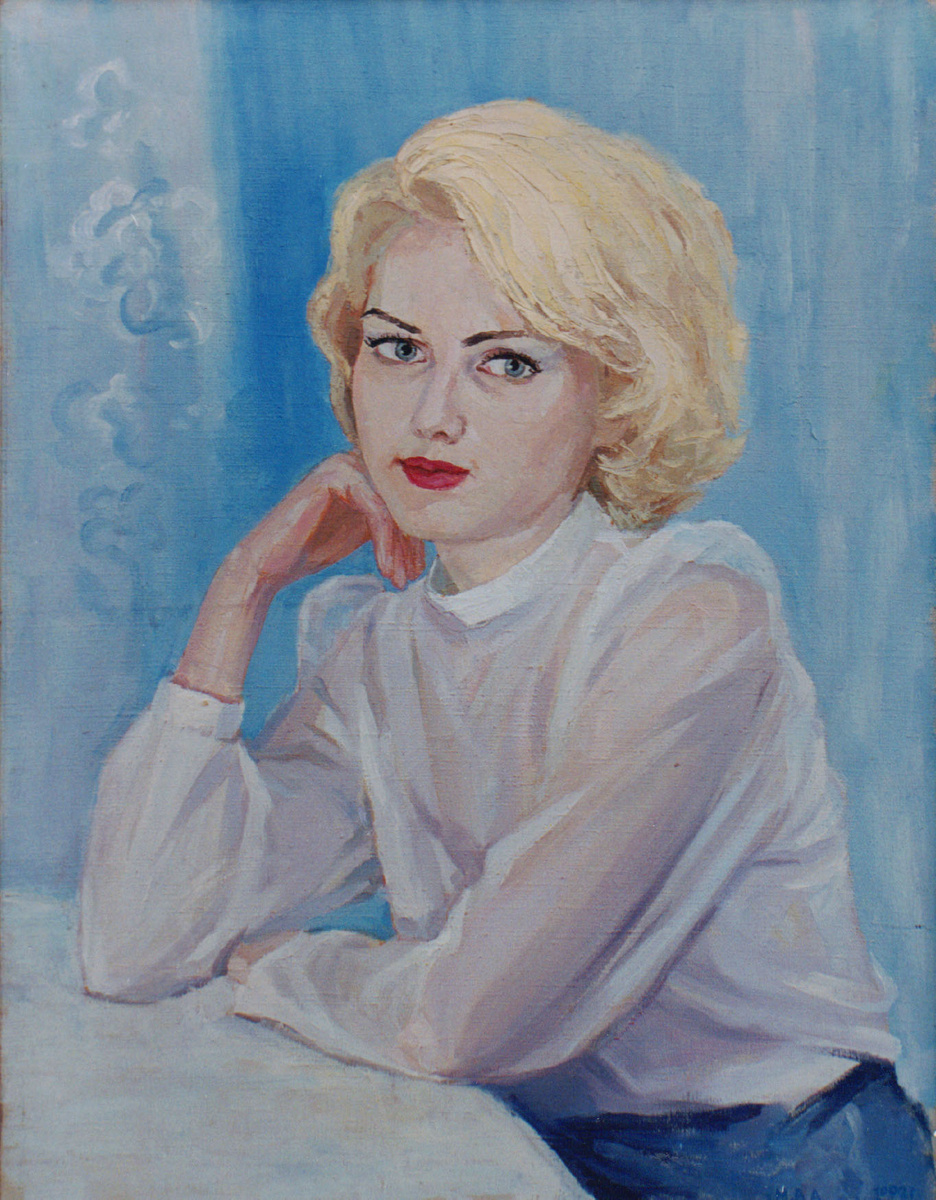 Наташа.  х.м.  67Х51 1992г.  Художник  Небесный Рыцарь (В.А. Михайлов)