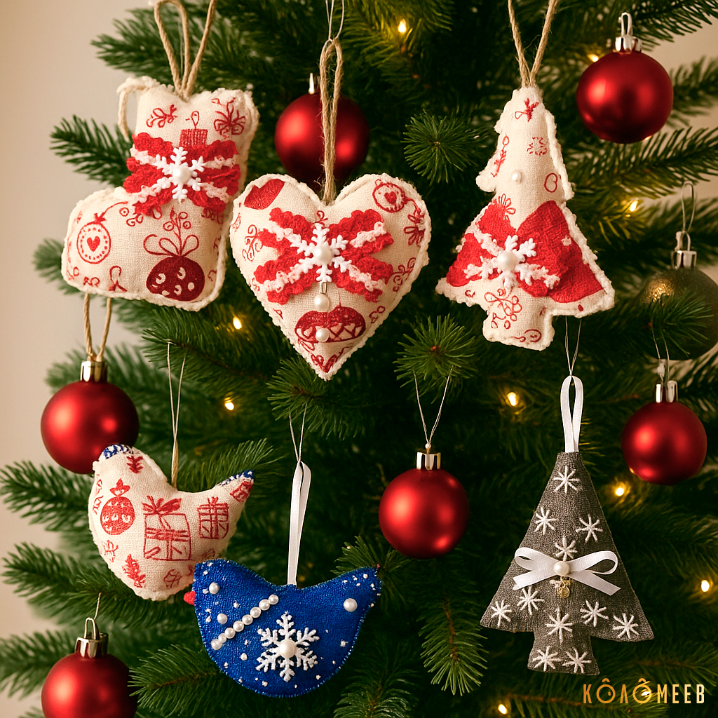 Текстильные елочные игрушки бренда КОЛОМЕЕВ