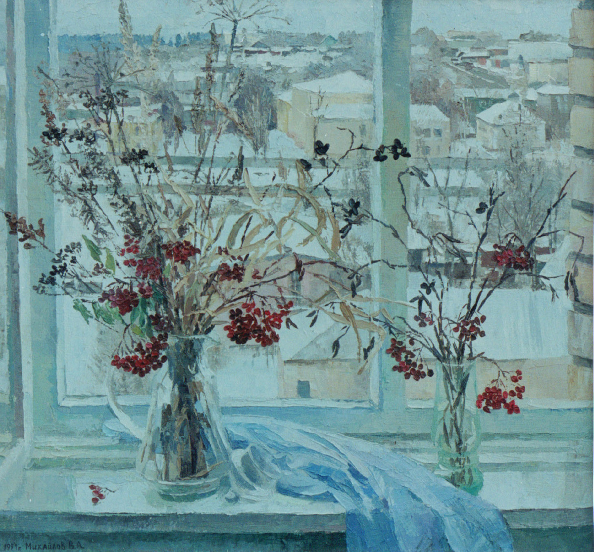 Окно. х.м. 74Х80 1991 . Художник Небесный Рыцарь (В.А. Михайлов)