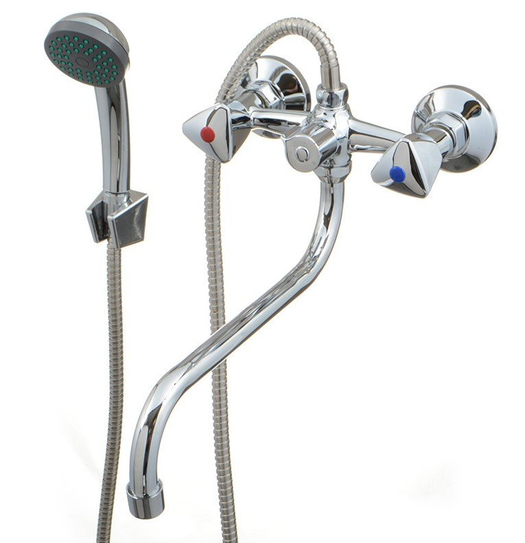 Смеситель ванна Ex-Promt Трио/Trio 3/8" керамика перекл.душа картридж Ex211.1-02 (Гарантия 5 лет)