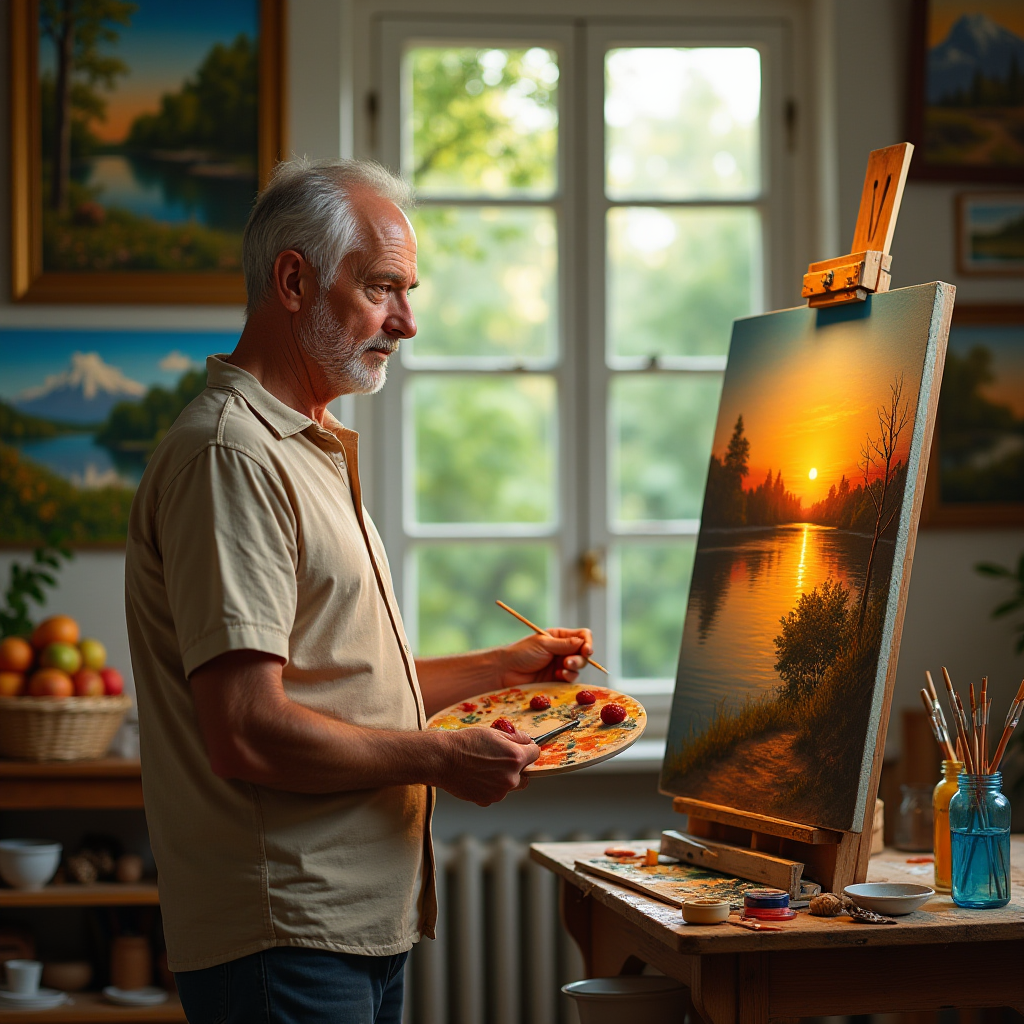 По вечерам отец запирался в своей комнате и рисовал.