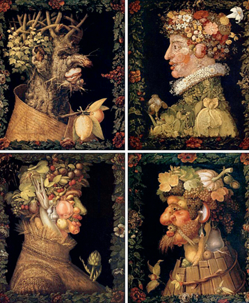 Джузеппе Арчимбольдо. Времена года. 1573. Лувр, Париж