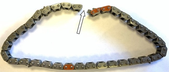 Фото 2. Разрушенная цепь р/в.