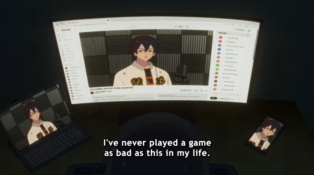     Аниме рассказывает о разработчице игр, новый проект которой раскритиковал стример, позже ставший её соседом