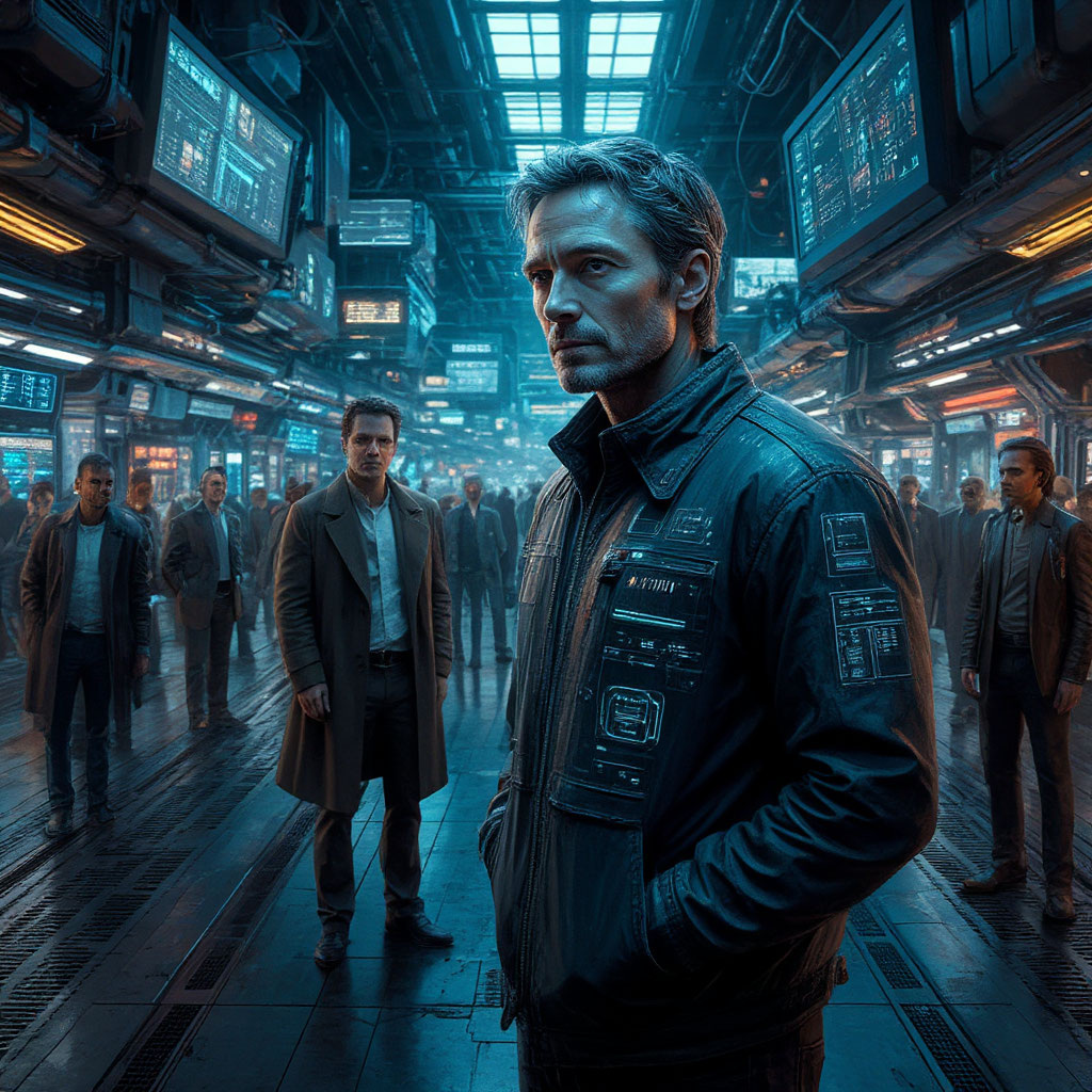 Иллюстрации к фильму о будущем с актёрами созданными искусственным интеллектом