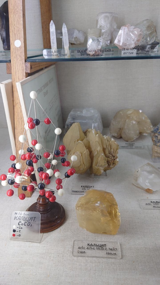 Примеры кристаллических решеток кальцита и 