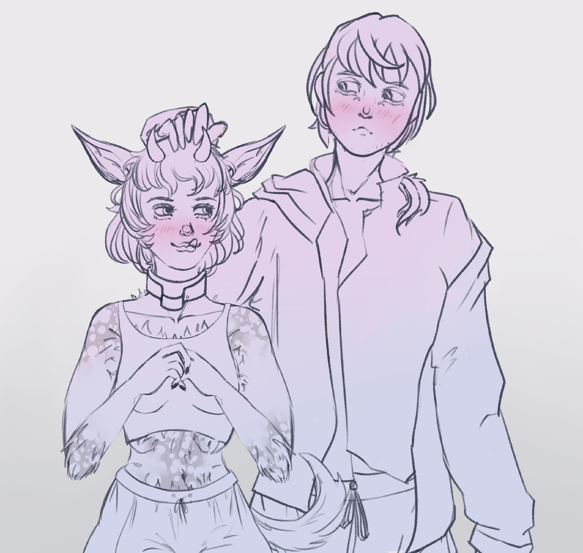 Мой арт, мой персонаж Белль и Лоуренс из серии хоррор-новелл БТД