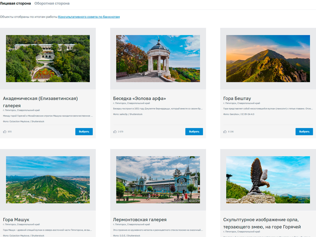 Голосование за лицевую сторону