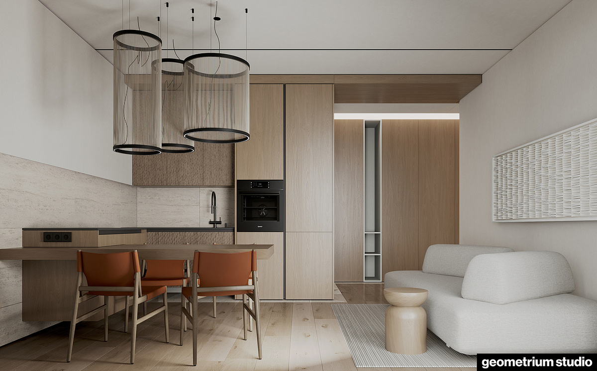 Дизайн кухни-гостиной в ЖК Ever (Новостройка)