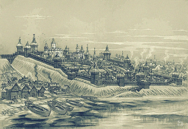 В. Неделин. Реконструкция Костромского кремля по писцовым книгам 1627-1629 гг. https://kostromka.ru/