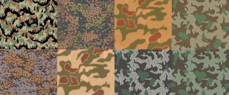 Разные види камуфляжа. (изображение из открытых источников)