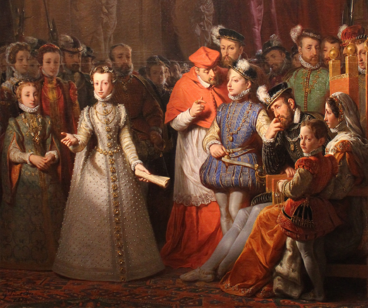 Жилло Сен-Эвр "Воспитание Марии Стюарт при дворе Франциска II" / Малый Трианон, Франция, Версаль /  commons.wikimedia.org