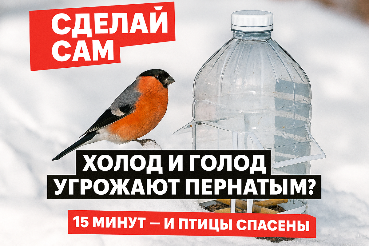 Кормушка за 15 минут: помощь птицам без лишних затрат