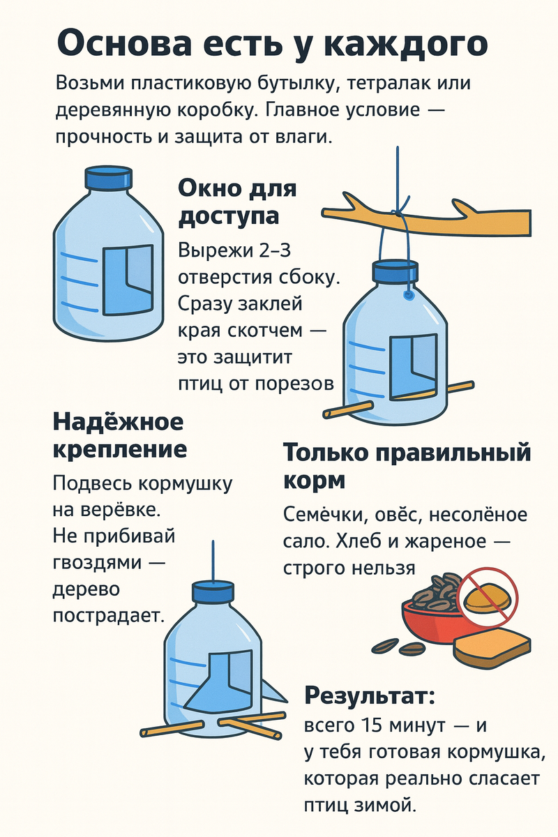 Кормушка за 15 минут - Инфографика