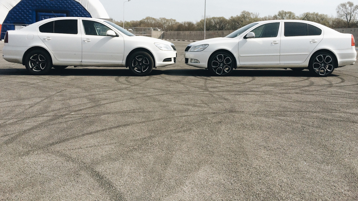 Сравнение Skoda Octavia: слева – ППД, справа – евро-подвеска