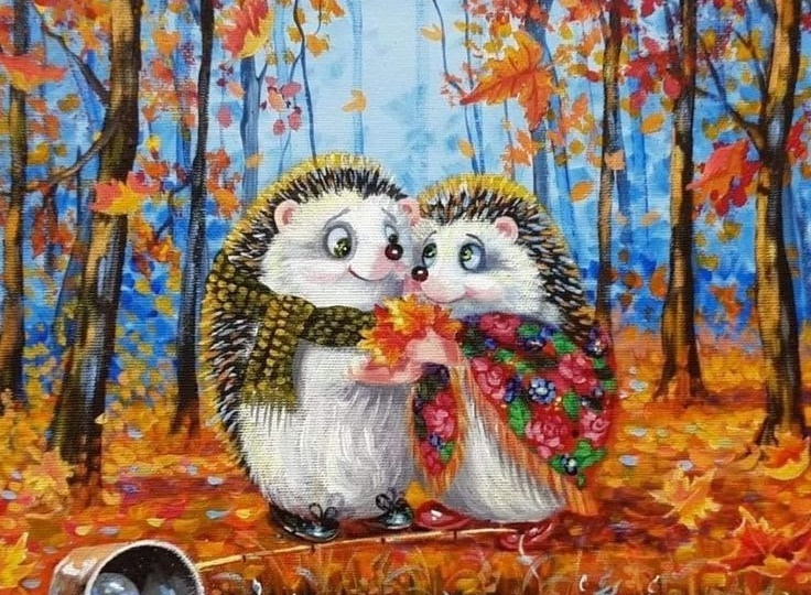 Осенний позитив в добрых иллюстрациях от разных художников | Теплая подборка для души