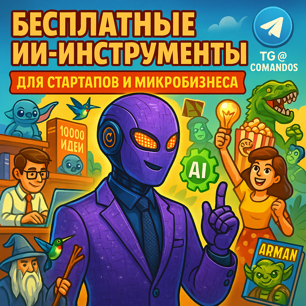    Бесплатные ИИ-инструменты для стартапов и микробизнеса: автоматизируй до 70% рутины за 1 день без бюджета Дмитрий Попов | Comandos.ai