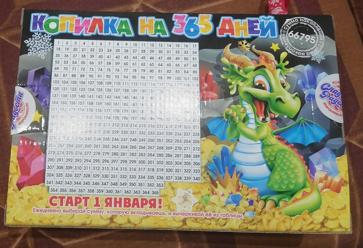 В эту коробочку откладываю деньги для дочки. Это её первая копилка, о которой она пока не знает. Планирую вычеркнуть все к её годам 5-7, немного мешает процессу накоплений отсутствие налички