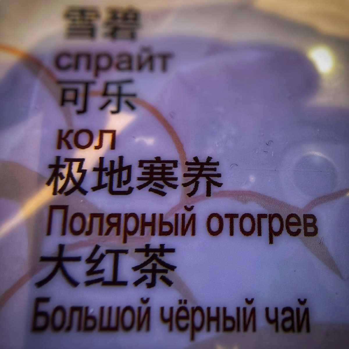 Русскоязычное меню в ресторане в Хэйхэ