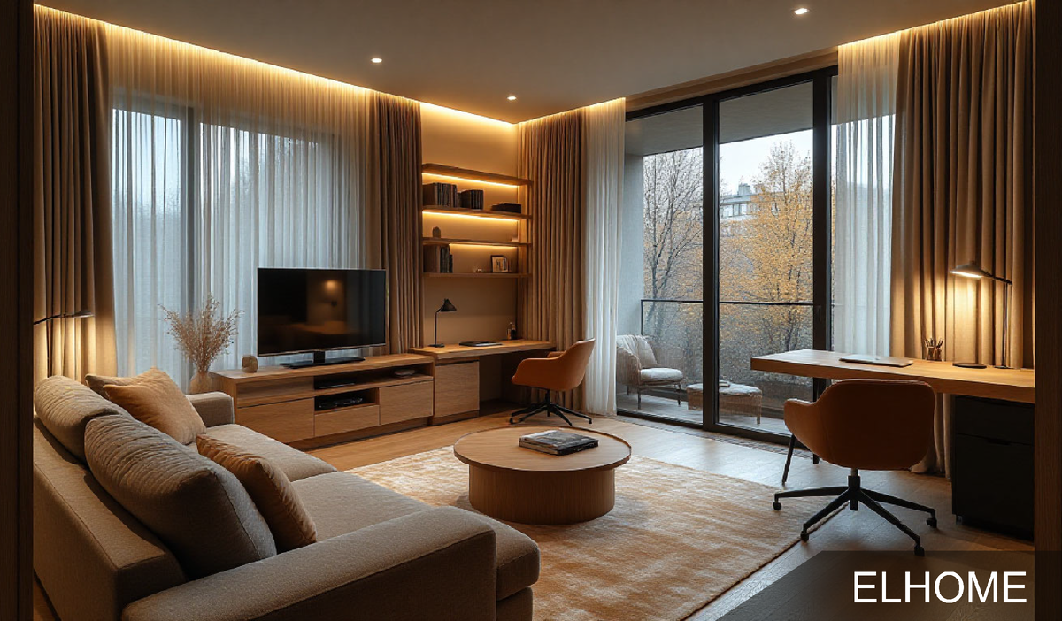 Зимой особенно важно комфортное зонирование пространства. Правильное разделение комнаты помогает сохранить тепло и создает уютные уголки для разных занятий.