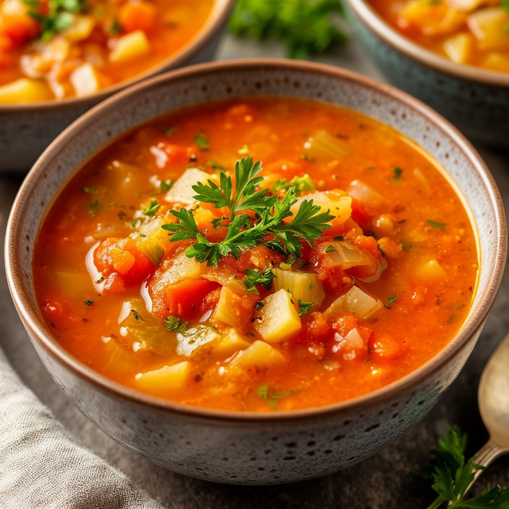 Капустный суп с овощами и чечевицей