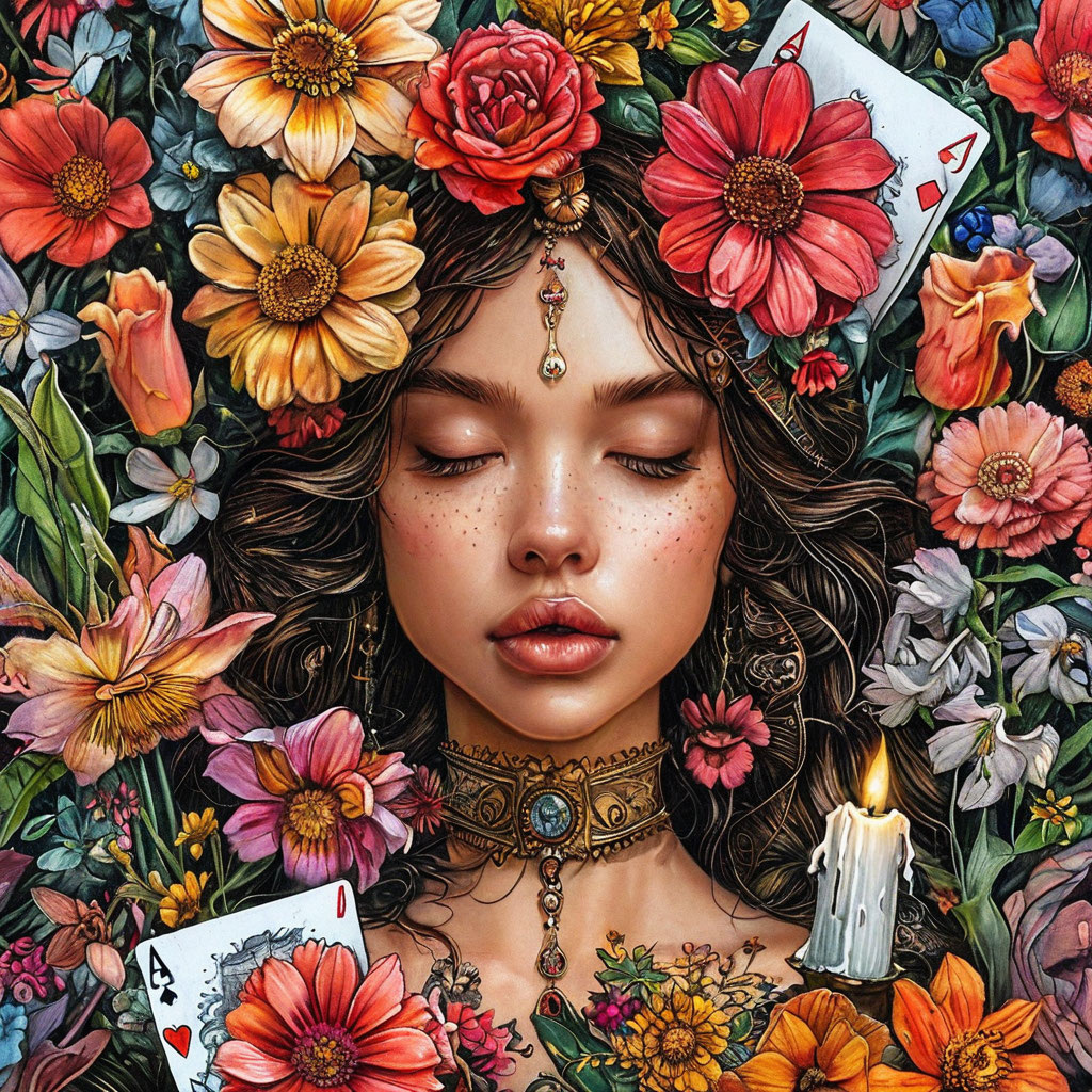 Гадание на картах. Иллюстрация сгенерирована нейросетью