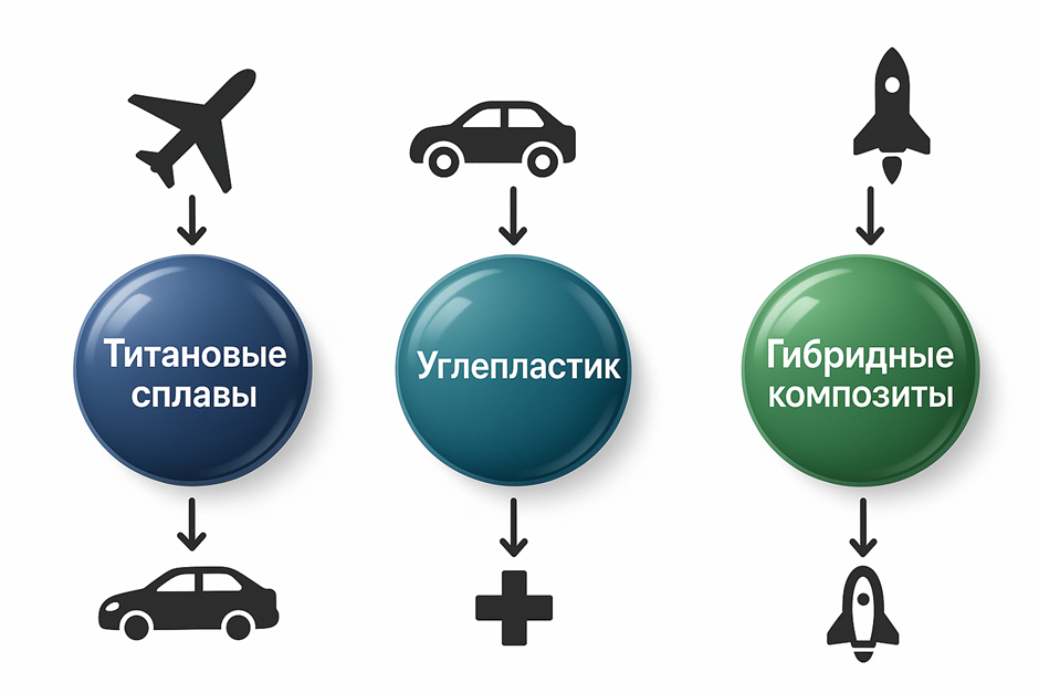 Титан, углепластик и композиты — основа современных технологий