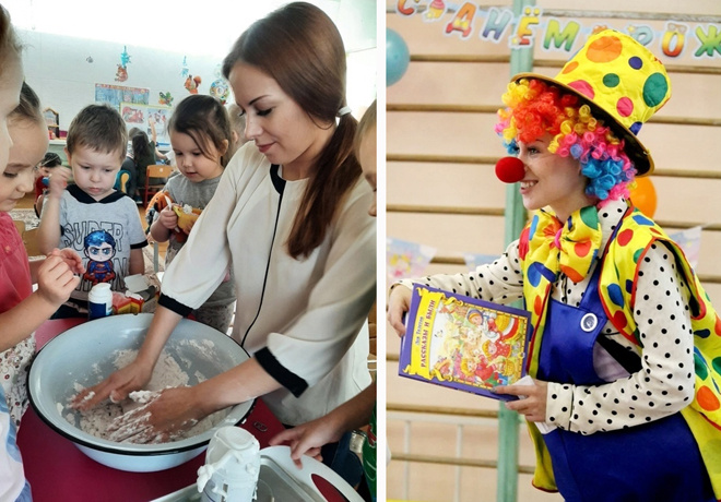 
Весёлая жизнь воспитателя. В один день Ксения Смертина поздравляет именинников в образе клоуна, в другой - показывает, как сделать искусственный снег, и каждый день приносит что-то новое