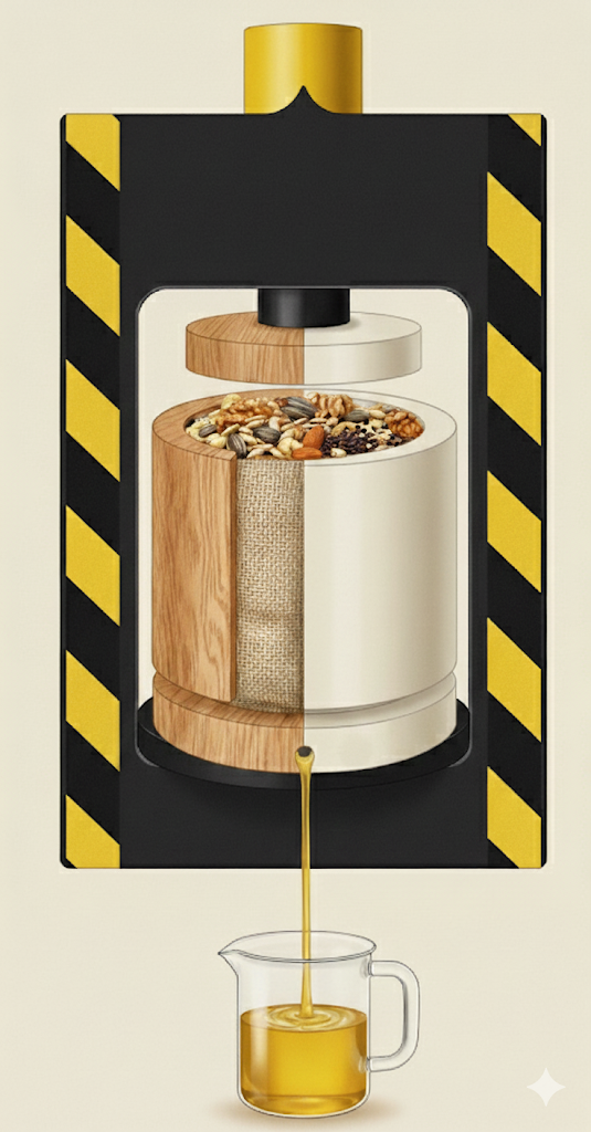 Схема отжима сыродавленного масла в бочонке