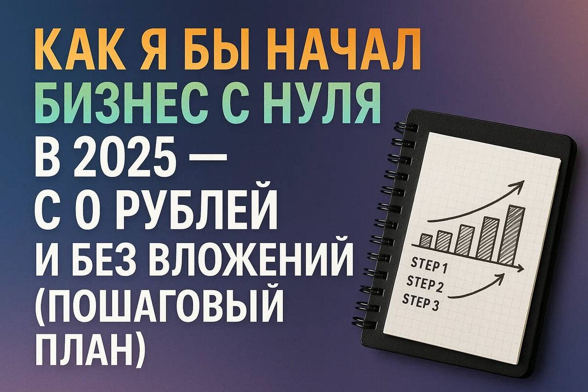 Как я бы начал бизнес с нуля в 2025 — с 0 рублей и без вложений (пошаговый план)