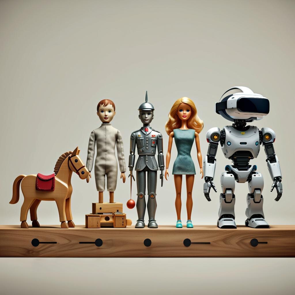 игрушки разных времен, изображение автора