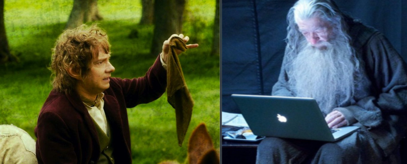 Коллаж кадра из фильма Джексона «Хоббит» и изображения с in.pinterest.com