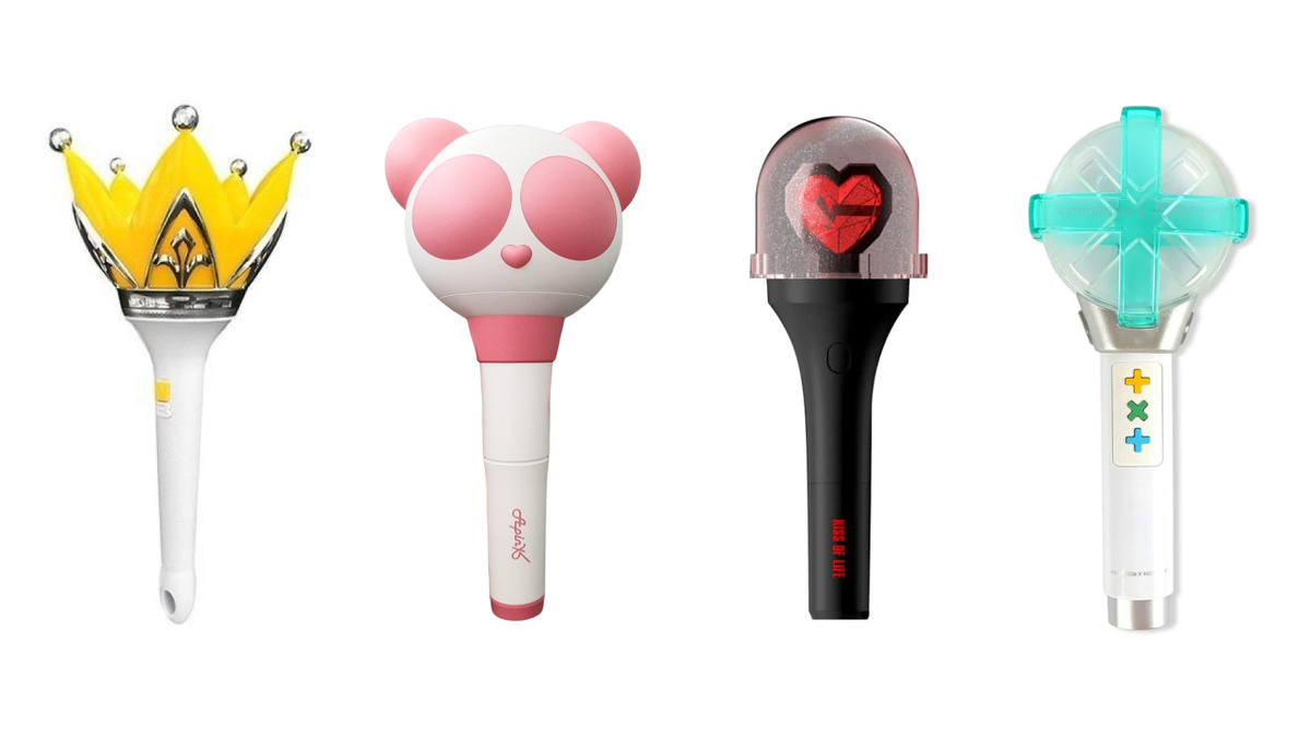     лайтстики кей-поп-групп Big Bang, Apink, Kiss of Life и TXT