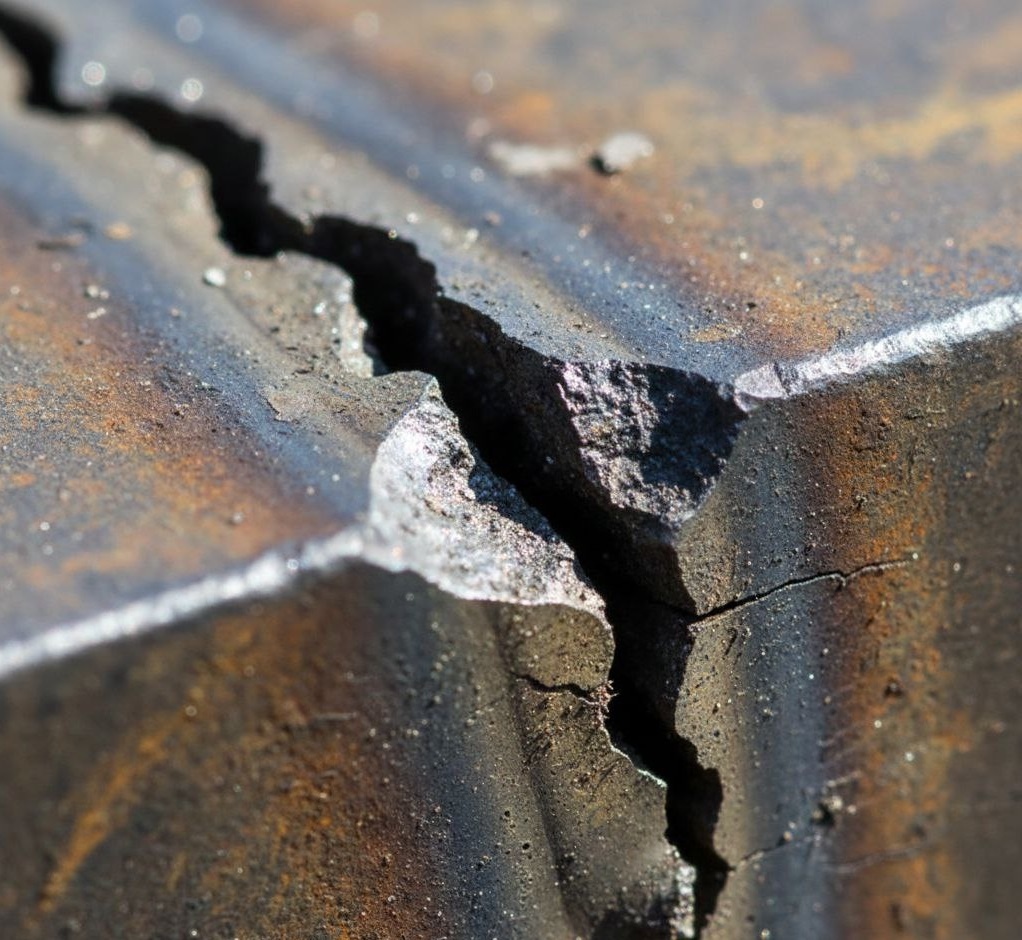 Трещина сварного шва, вызванная накоплением усталостных повреждений