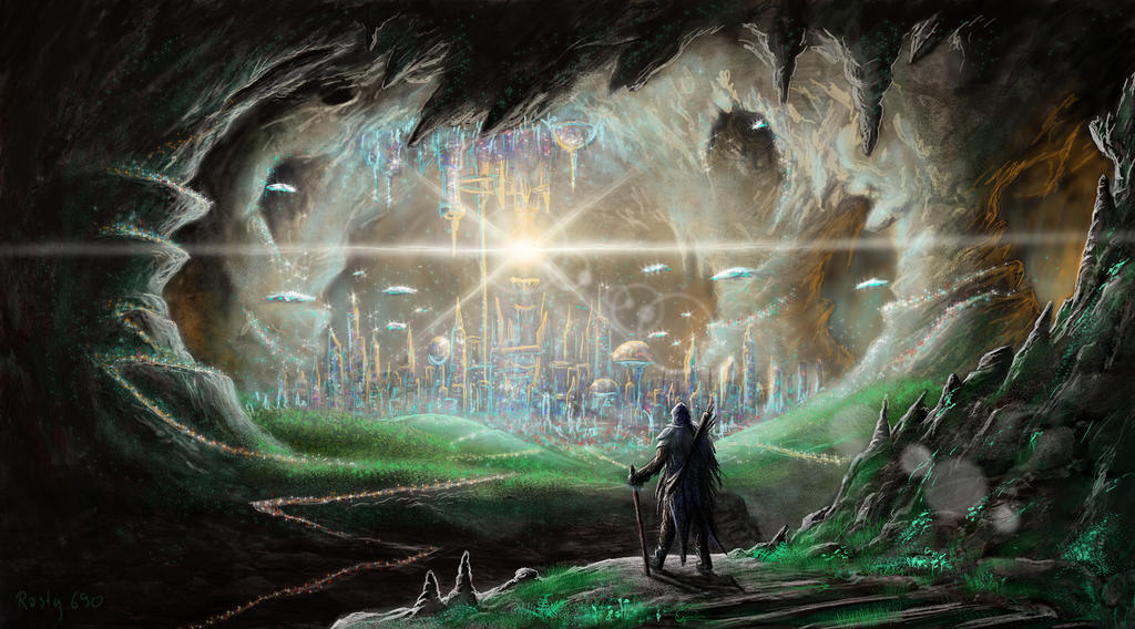 «Agartha – Realm of the Underground World» — фантазийная концептуальная визуализация // DeviantArt, автор rasty690