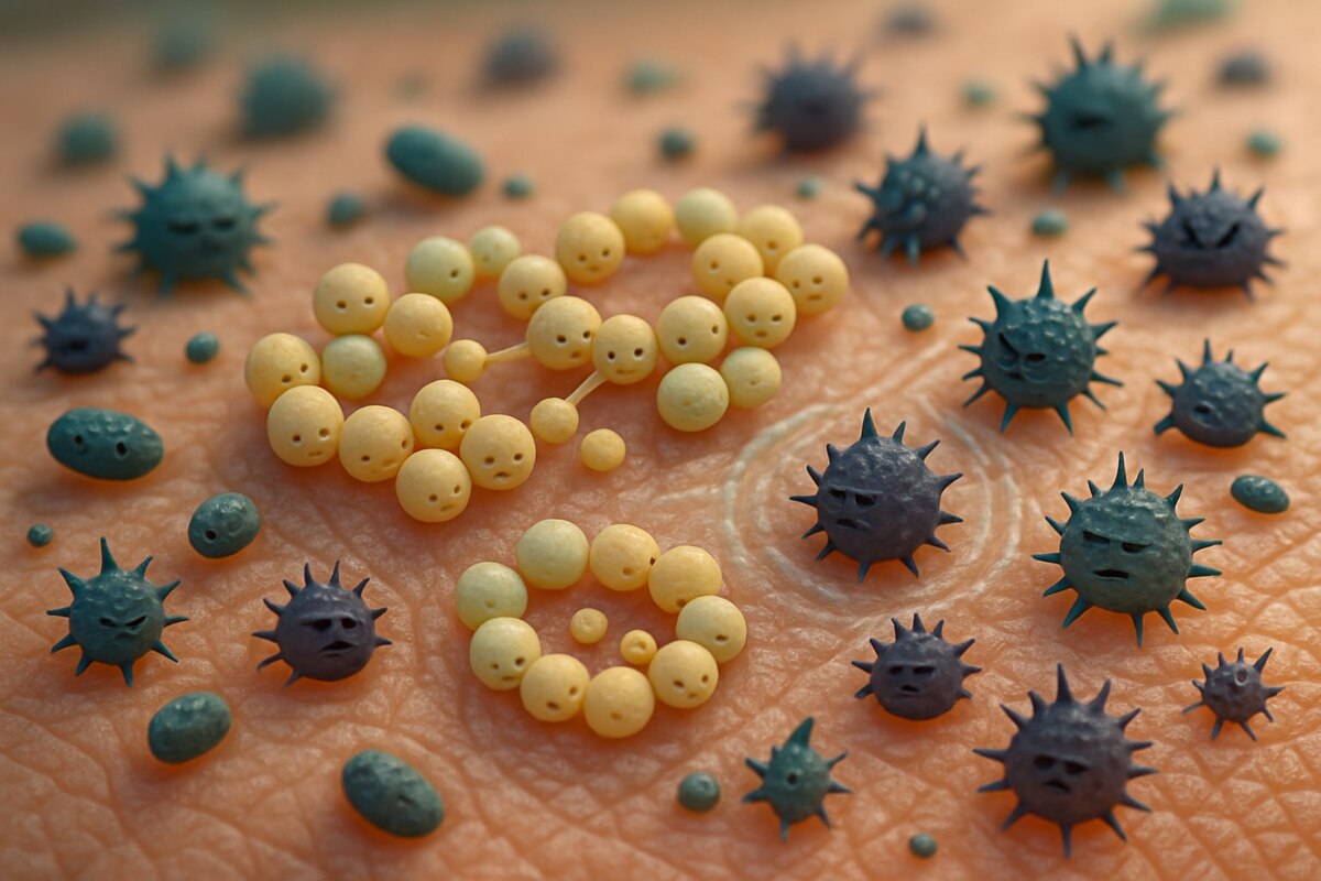 Нам кажется, что кожа просто чистая и обычная, а там разыгрываются целый театр - и драмы и комедии. Изображение by supa.ru