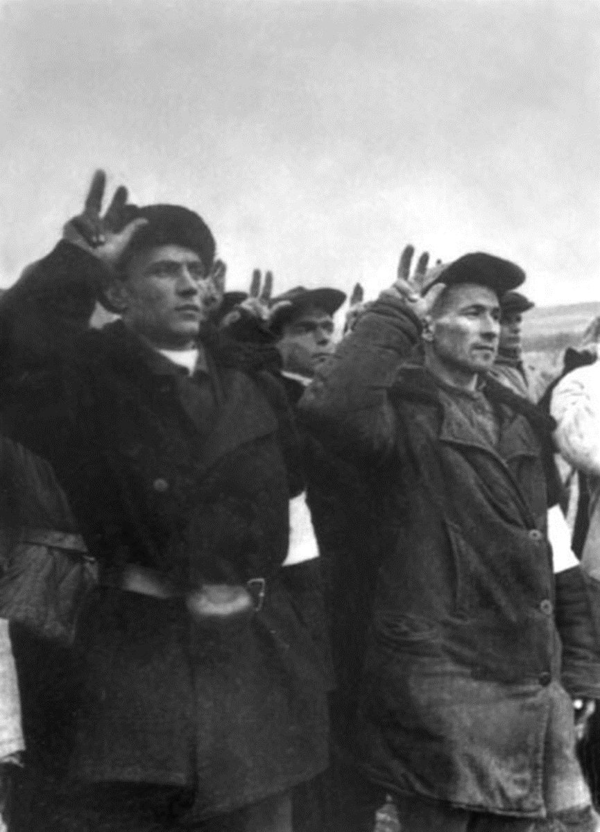 Присяга татарских коллаборационистов, один из первых отрядов. Из открытых источников