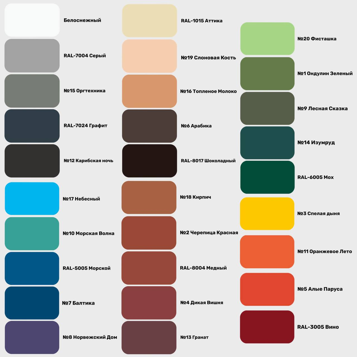 Палитра резиновой краски SuperDecor