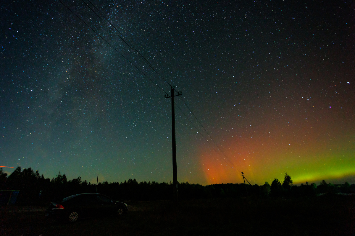 Млечный путь и Северное сияние