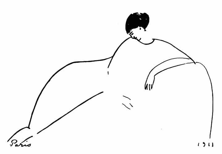 Амедео Модильяни. Анна Ахматова. Набросок рисунка (1911). Музей Анны Ахматовой в Фонтанном доме (Санкт-Петербург)
