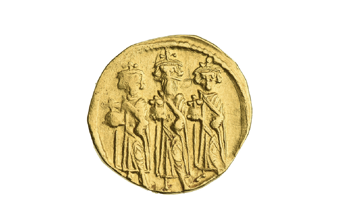 Византийская монета с граффити