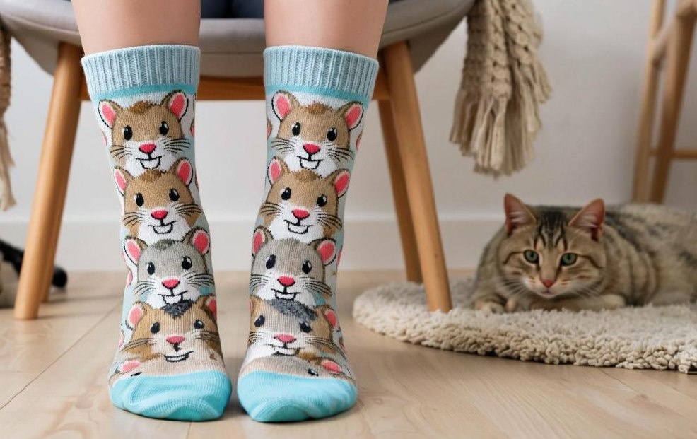 Эта картинка создана нейросетью. Очень мне тут хомяки понравились. И кот шикарный !